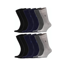 12li Erkek Bambu Dikişsiz Soket Çorap Uzun Rahat Esnek Hava Alan 001