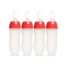 Bebedor Silikon Kaşıklı Biberon 120ml +6 Ay Şeffaf Kod:7509 4 Lü
