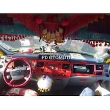 Ford Transit 2006-2013 Jumbo Torpido, Konsol, Trim, Göğüs Kaplama Set Kırmızı Renk Özel Dizayn