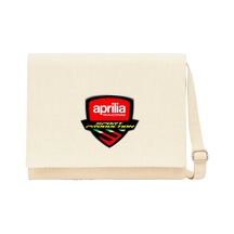 Aprilia Racing Logo Krem Postacı Çantası Krem Kanvas Postacı Çantası