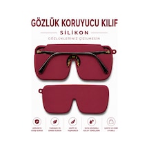 Silikon Gözlük Kılıfı, Asılabilir, Katlanabilir, Çantada Yer Kaplamaz-vişne Bordo - 904898021
