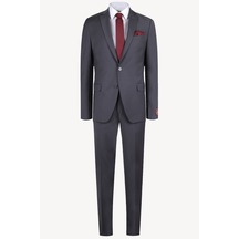 Erkek Füme Slim Fit Takım Elbise