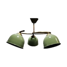 Üçlü Mint Yeşil Metal Avize Vintage Avize Siyah