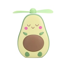 Fan Led Gece Lambası Makyaj Aynası Avakado Usb Fan El Tipi Masa Vantilatörü