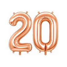 20 Rakam Folyo Balon Rose Gold Rengi 76 Cm Pembe