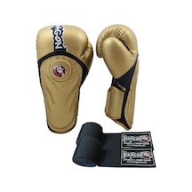 Dragondo Gold Tepito Boks Eldiveni 12 Oz Ve 3.5 Metre Boks Bandajı Set Boks Seti Altın