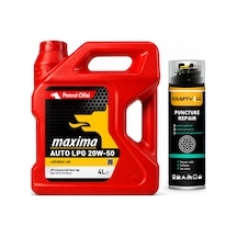 Petrol Ofisi Maxıma Auto Lpg 20w-50 4 Litre + Lastik Tamir Kiti 400 ML