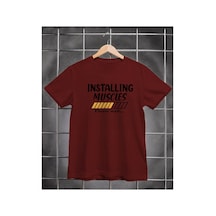 Segungear Installingmuscles Erkek Regular Fit Baskılı Spor Tişört Bordo - 933732608 Bordo
