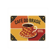 Cafe Do Brasil Posteri Dekoratif Ahşap Tablo