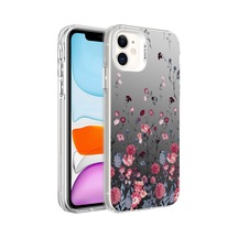 Apple Uyumlu iPhone 12 Kılıf Kamera Çıkıntılı Renkli Desenli Parlak Tasarımlı Sert Kapak Silver