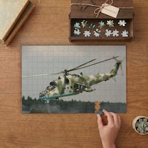 Askeri Helikopter Tasarımı 240 Parça Ahşap Puzzle Ahşap Kutuda Mpy10394