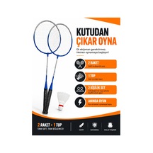 2'li Badminton Seti 2 Raket + 1 Top Başlangıç Ve Eğlence Seti Açık Hava Spor Oyunu