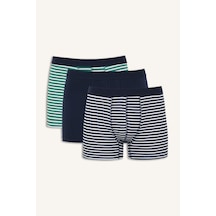 Defacto Regular Fıt Çizgili 3lü Boxer E9580ax26spnv135 Lacivert-nv135