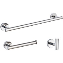 Suntek 3 Parça Banyo Donanım Aksesuar Seti Havlu Gümüş Gümüş Diğer