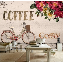 Coffee Yazılı Vintage Duvar Kağıdı