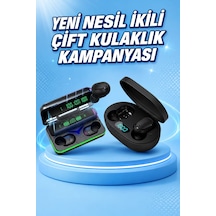 Hepsi İkili Bluetooth Kulaklık Dijital Göstergeli Uzun Pil Ömrü Yüksek Ses Kaliteli Najmaddin