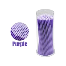 Aşılı Kirpik Uzatma Temizleme Pamuklu Çubukla Kirpik Kaldırma Tutkal Sökücü 100pcs Purple