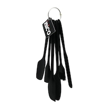 6pcs Silikon - Siyah Mutfak Seti 2 Kaşık - 3 Spatula - Yumurta Fırça Metal Asma Halkalı 5671 Çok Renkli Çok Renkli