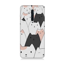 Oppo Reno 2z Uyumlu Gülen Mutlu Kediler Desenli Silikon Kılıf
