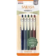 Zebra Sarasa Clip Jel Mürekkepli Kalem Vintage Set 0,5mm 5'li Set-1