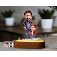 Bk Gift Kişiye Özel Baba-oğul Karikatürlü Dekoratif 3d Biblo Led Işıklı Gece Lambası-3, Babaya Hediye, Babalar Günü Hediyeleri Kobitmeyen138255 Bk Gif
