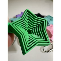 3d Baskı Yıldız Fidget Anahtarlık - Hareketli Stres Oyuncağı Ve Çanta Aksesuarı-yeşil