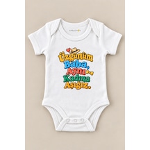 Babylimon Üzgünüm Baba, Aynı Kadına Aşığız. Beyaz Kısa Kollu Çıtçıtlı Bebek Zıbını Beyaz - 930083945 Beyaz