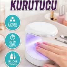 3 Uvled Boncuklu Mini Tırnak Kurutucu 30 Saniye Hızlı Jel Oje Kurutma Cihazı