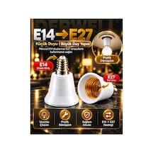 Tekli Paket E14ten E27ye Ampul Duy Çevirici Dönüştürücü Soket İnce Diş Erkek Giriş Kalın Diş Dişi Çıkış Tasarruflu Led Akıllı Ampul Pratik Avize Aparatı Sağlam Gövde Uyumlu Aydınlatma Çözümleri