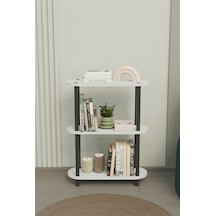 Soft 3 Katlı Modern Kitaplık Dekoratif Çok Amaçlı Kitaplık Ve Organizer Çok Raflı Düzenleyici - Beyaz Beyaz