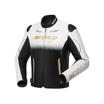 Motoanl Motosiklet Montu 4 Mevsim Sport Racing Mont Pu Leather Black-gold