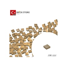 Yedek Parçalar, 100 Adet 1x1 Tile Düz Fayans Parçası, Koyu Bej Dark Tan , 3070