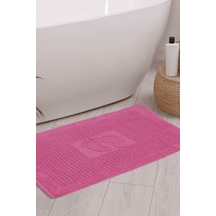 Buççin Online Mağaza Banyo Kareli Ayak Desenli Pamuk Ayak Havlusu 50x70cm Pamuklu Pembe Çok Renkli
