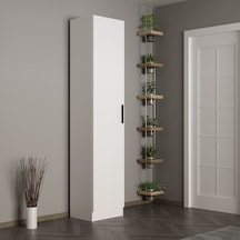 Minar Kale 210 Cm 1 Kapaklı 1b Raf Portmanto Beyaz