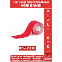 Premium Hızlı Etki Kas Bel Bacak Kol Boyun Sırt Omuz Karın Kalça Spor 5 Metre Isı  Bandı Kırmızı