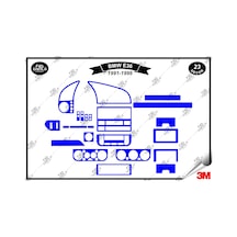 Bmw E 36 1991-1998 Torpido Konsol Trim Göğüs Maun Kaplama Set 23 Parça Mavi