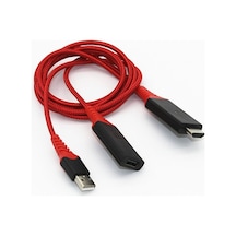 1080P Hdmi 2 In1 Cast Telefondan Tv Wireless Dönüştürücü Adaptör (313656422)-Siyah,Kırmızı