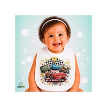 Cars Mcqueen Keten Bebek Mama Önlüğü Yumuşak - Emici - Yıkanabilir - Özel Tasarım P036 Çok Renkli