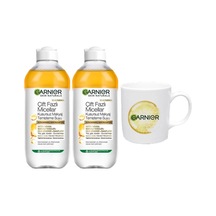 Skin Naturals 2'li Çift Fazlı Micellar Kusursuz Makyaj Temizleme Suyu 400 Ml Bardak Hediyeli