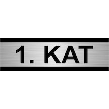1. Kat 10x20cm Gümüş Renk Metal Yönlendirme Levhası