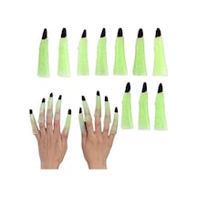Halloween 10'lu Karanlıkta Parlayan Fosforlu Cadı Tırnağı - Cadılar Bayramı Kostüm Aksesuarı 0 - 99