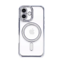 Newface Apple İphone 16 Plus Kılıf Joke Simli Magneticsafe Kılıf - Mavi