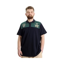 Mode Xl Büyük Beden Erkek T-Shirt Polo Mılıtare 23327 Lacivert 001