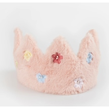 Meri Meri - Peluş Pembe Taç Çok Renkli