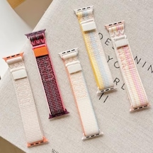 Apple Watch Uyumlu Nylon Loop Kumaş Kordon - 49mm/46mm/45mm/44mm/42mm/41mm/40mm/38mm Uyumlu - Apple Watch Se & Ultra 3/2/1 & Series 11-1