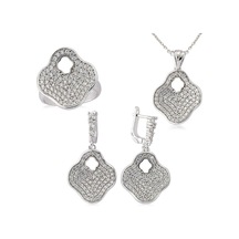 Gümüş Çiçek Bayan Set St0470513 Gümüş