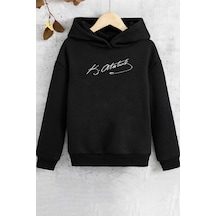 Uyguntarz Çocuk K.atatürk Imza Baskılı Sweatshirt Siyah