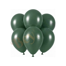 Kış Yeşili Renk Lateks Retro Balon 30 Cm - 6 Adet Yeşil