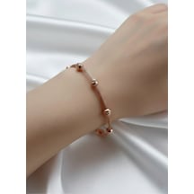 Çekirdekjewelry 925 Ayar Gümüş Tasarım Rose Dorika Bileklik Rose