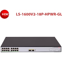 H3c S1600v2-18p-hpwr, 16 Port, Gigabit, Poe 240w, L2, 2 Port Gigabit Sfp, Web Yönetilebilir, Masaüstü Switch